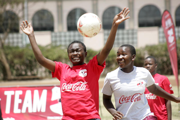 Olympic High School Sharon Adhiambo against Sharon Awino.PHOTO/Raymond Makhaya