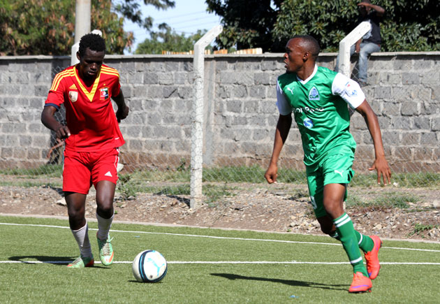 Rwandan forward Jacques Tutisenge on the ball when Gor Mahia thrashed FC Europa 4-0 in a friendly match.PHOTO/Timothy Olobulu.