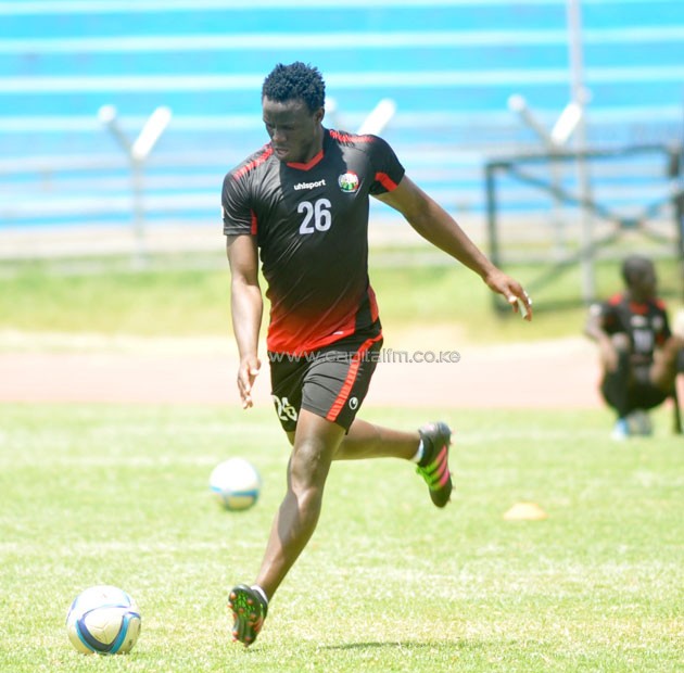 Harambee Stars captain and Southampton FC midfielder during training at Nairobi's Nyayo National Stadium. PHOTO/Raymond Makhaya.