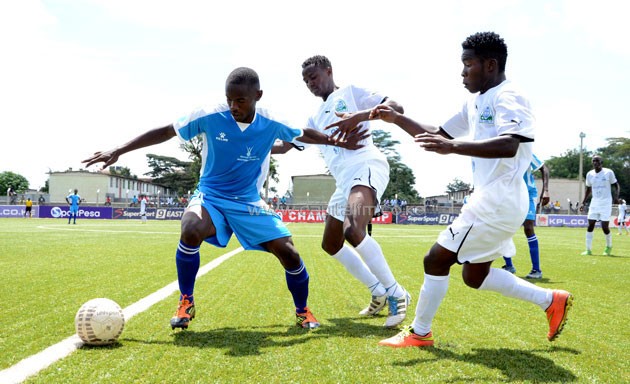 Gor-Mahia-left-back-Stephen-Otieno-and ... own-on-Western-Stima's-Brian-Owuor.PHOTO/Timothy Olobulu