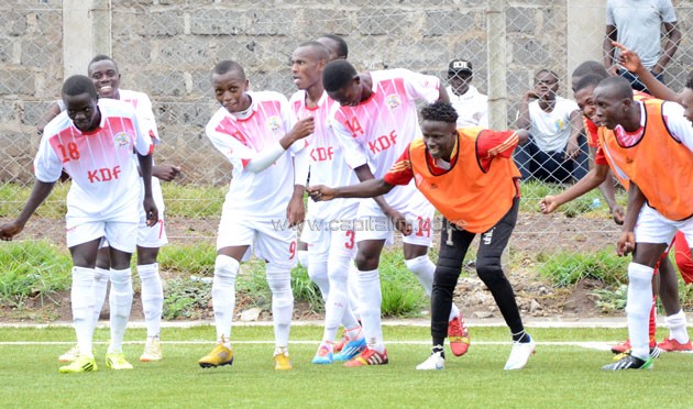 Ulinzi Stars players celebrate after scoring in one of the preliminary matches/PHOTO-Timothy Olobulu