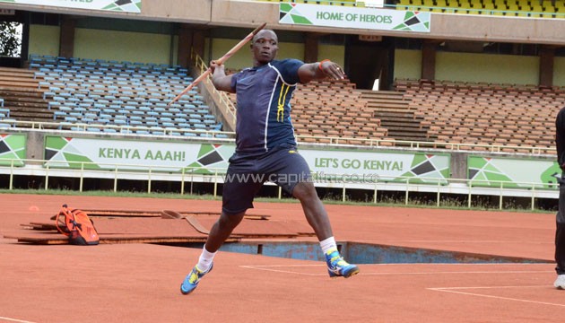 World Javelin champion Julius Yego in training.PHOTO/Timothy Olobulu