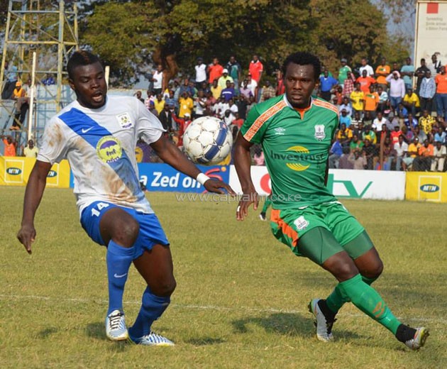 Zesco United's David 'Calabar' Owino vying for the ball in a past CAF Champions League match.PHOTO/courtesy.