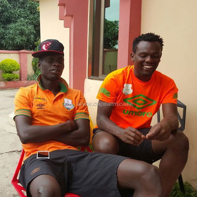 Kenya's Zesco United players Jesse Were (left) and David 'Calabar' Owino (right)