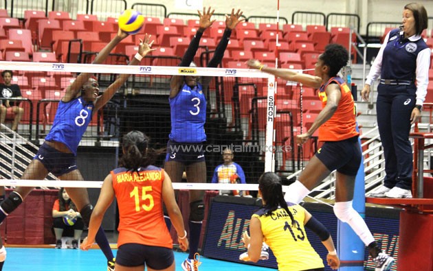 Malkia Strikers lost by straight sets to Colombia in Olympic qualifier.PHOTO/KVF