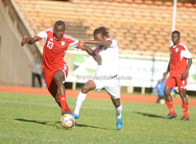 Kenya Francis Kahata against Sudan Nazar Hamid.PHOTO/Raymond Makhaya.