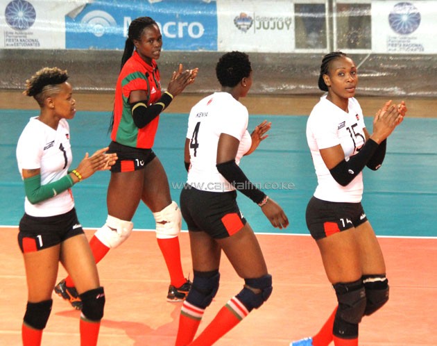 Malkia Strikers players led by Brackcides Agala.