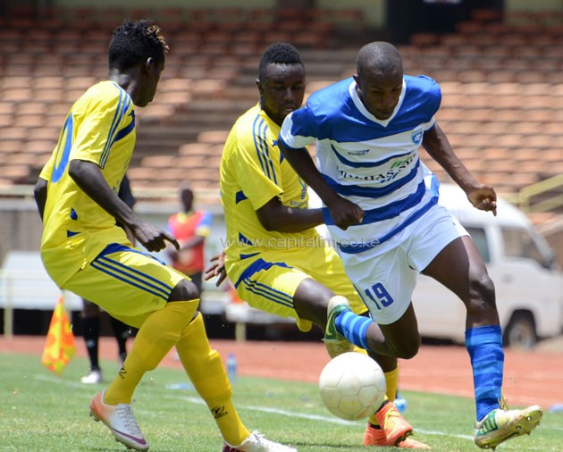 Solomon Nasio in action against Western Stima.PHOTO/FILE