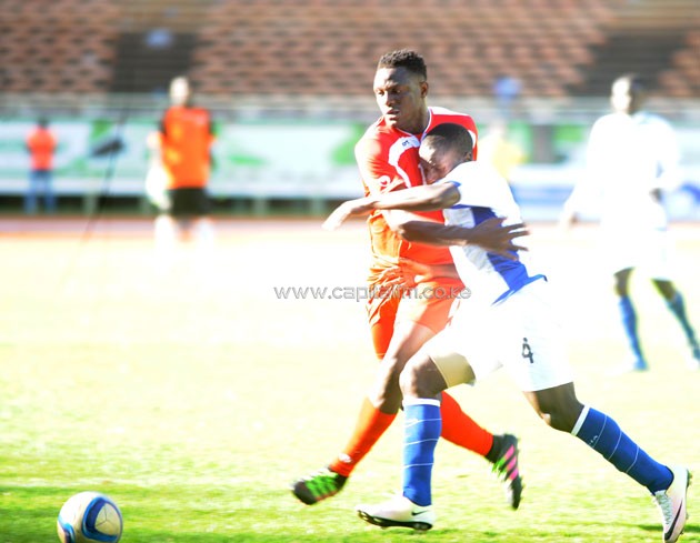 Harambee Stars skipper Victor Wanyama in action during the friendly against Tanzania. PHOTO/Raymond Makhaya.