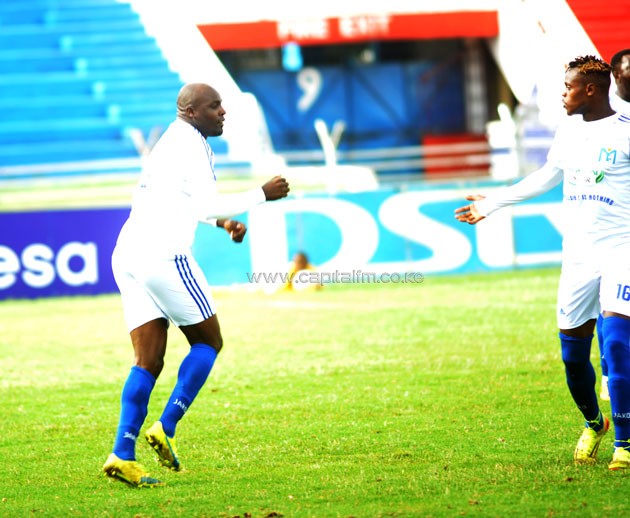 Muhoroni Youth striker Wycliffe Ochomo in a past SPL match.PHOTO/Raymond Makhaya