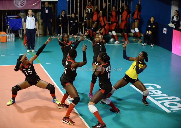 Malkia Strikers celebrating after scoring.