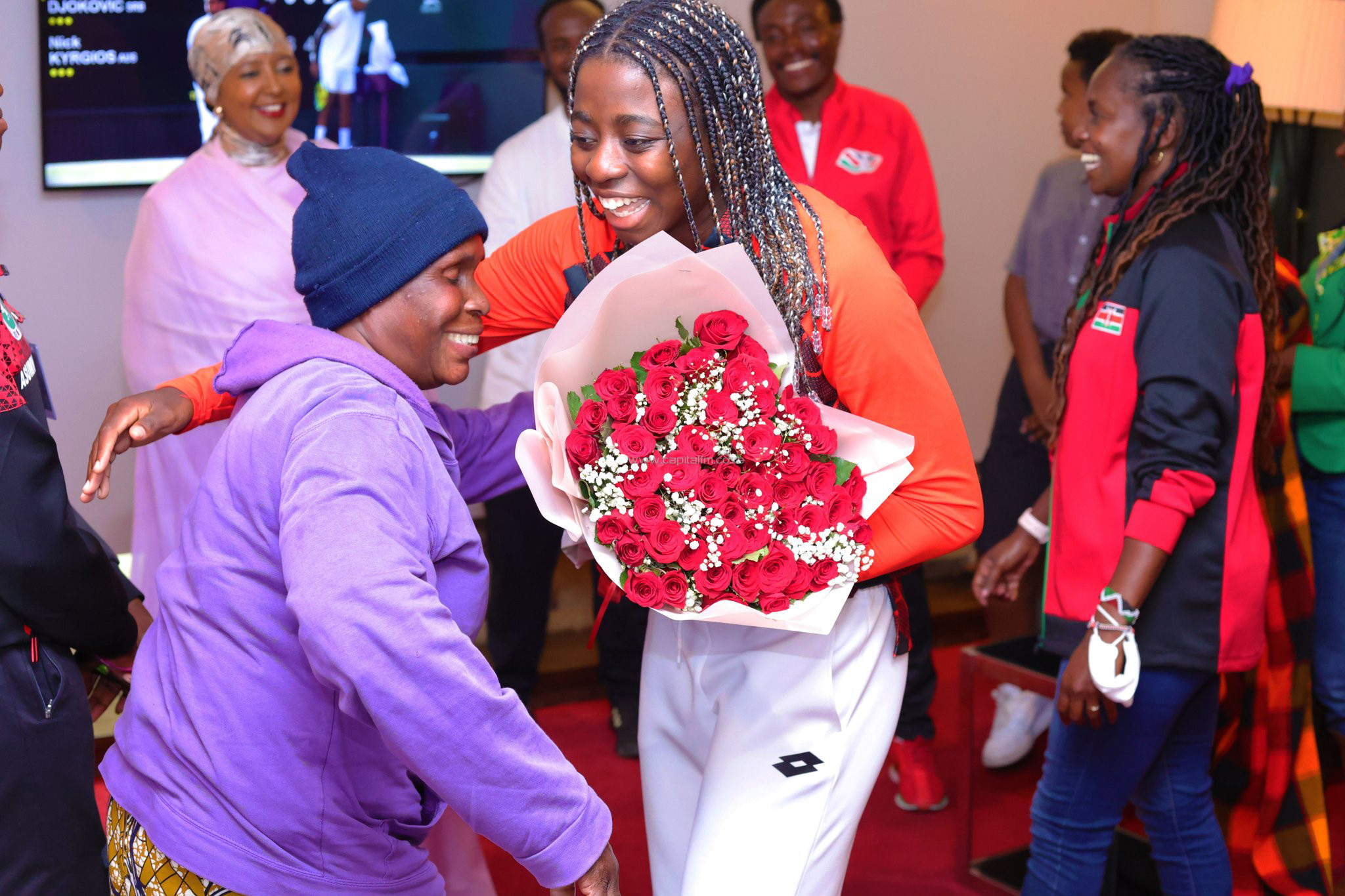 History maker Okutoyi arrives home to heroic reception