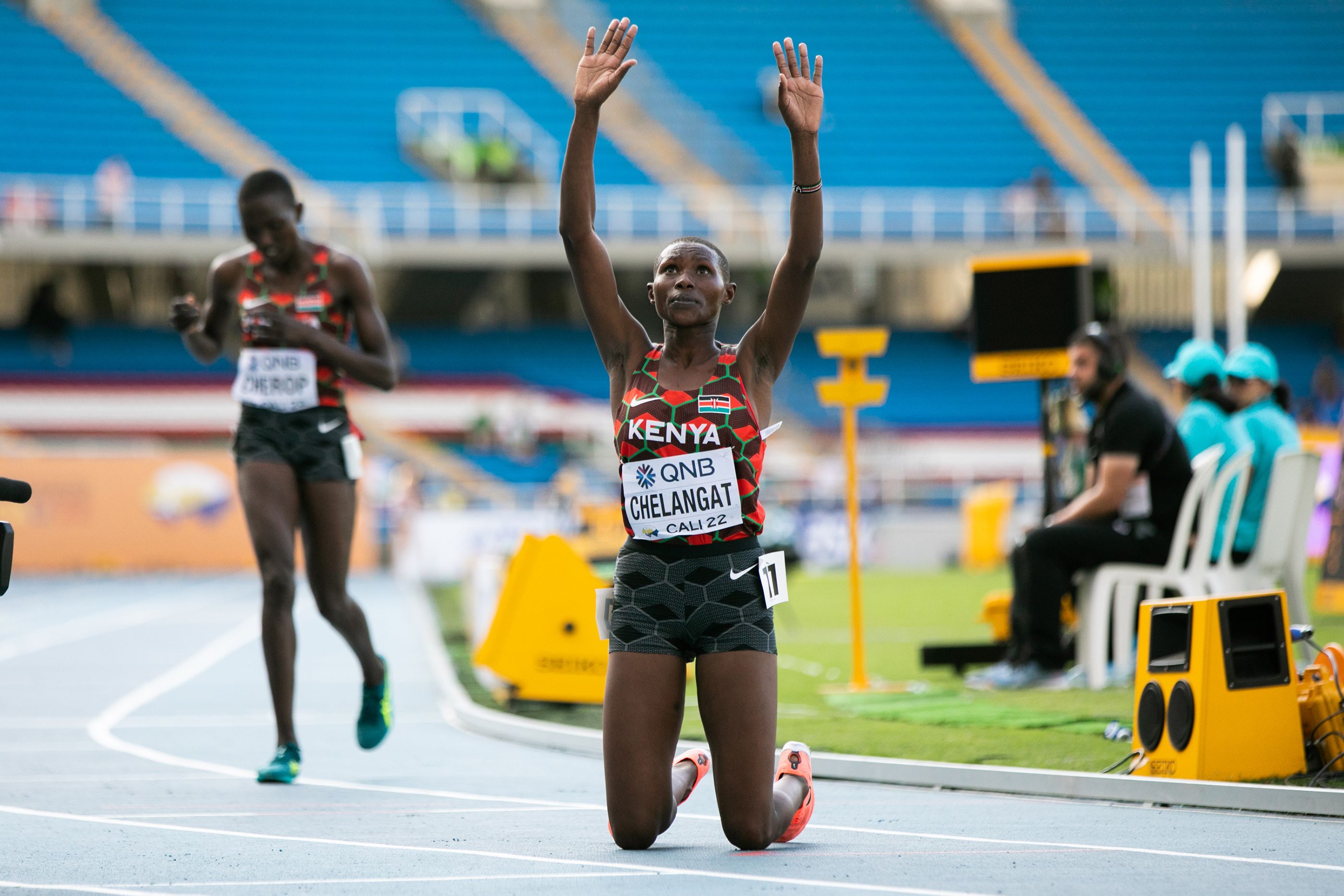 “Work hard, win easy,” World Under 20 champ Chelangat says after striking gold in Cali