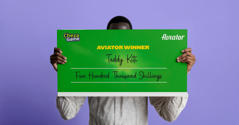 Aviator winner hides face as he receives Sh500,000 Cheque from Chezagame